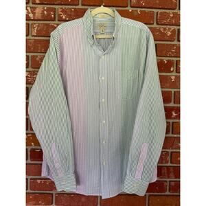 J.Crew Mens Cotton Seersucker Striped Long Sleeve Shirt
Size M Classic Fit